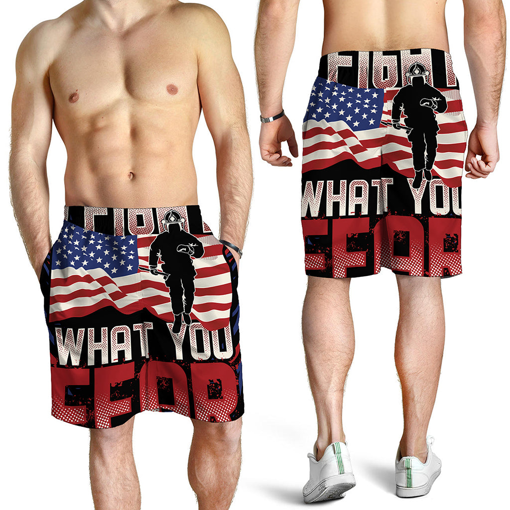 Firefighter I Fight What You Fear Print Men's Shorts