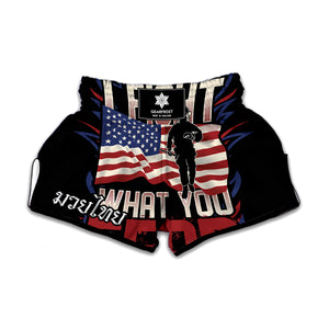 Firefighter I Fight What You Fear Print Muay Thai Boxing Shorts