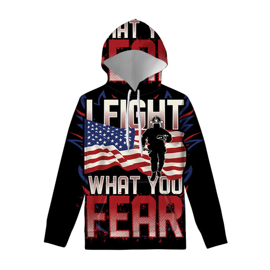 Firefighter I Fight What You Fear Print Pullover Hoodie