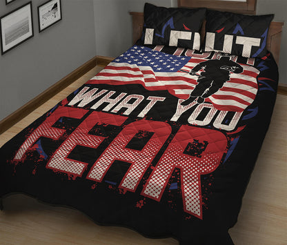 Firefighter I Fight What You Fear Print Quilt Bed Set