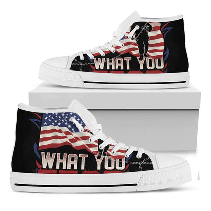 Firefighter I Fight What You Fear Print White High Top Shoes