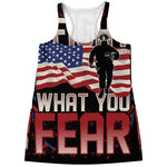 Firefighter I Fight What You Fear Print Women's Racerback Tank Top