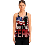 Firefighter I Fight What You Fear Print Women's Racerback Tank Top