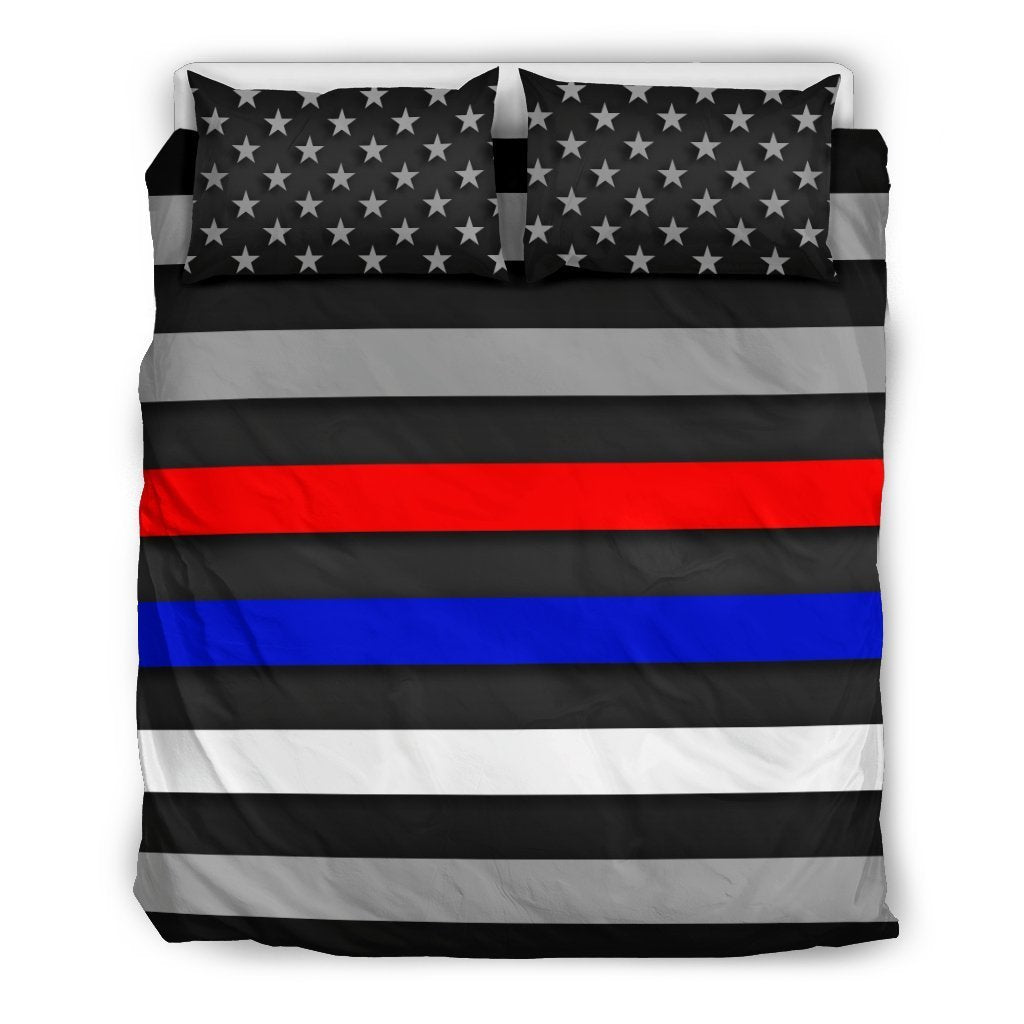 First Responders Lines Duvet Cover Bedding Set GearFrost