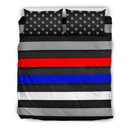 First Responders Lines Duvet Cover Bedding Set GearFrost