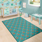 Fish And Jellyfish Pattern Print Area Rug