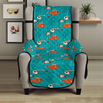 Fish And Jellyfish Pattern Print Armchair Protector