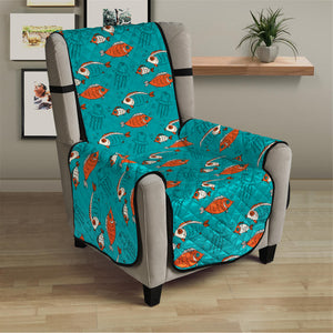 Fish And Jellyfish Pattern Print Armchair Protector