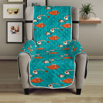 Fish And Jellyfish Pattern Print Armchair Protector