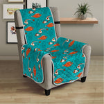 Fish And Jellyfish Pattern Print Armchair Protector