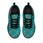 Fish And Jellyfish Pattern Print Black Sneakers