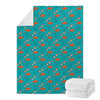 Fish And Jellyfish Pattern Print Blanket