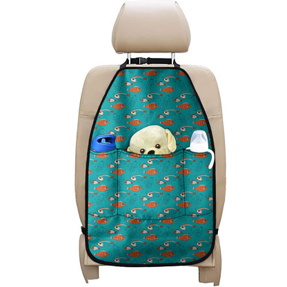 Fish And Jellyfish Pattern Print Car Seat Organizers