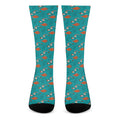 Fish And Jellyfish Pattern Print Crew Socks