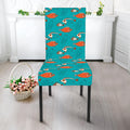 Fish And Jellyfish Pattern Print Dining Chair Slipcover