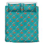 Fish And Jellyfish Pattern Print Duvet Cover Bedding Set