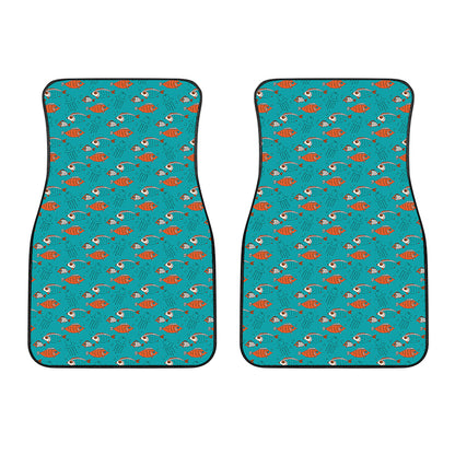 Fish And Jellyfish Pattern Print Front Car Floor Mats