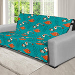 Fish And Jellyfish Pattern Print Futon Protector