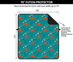 Fish And Jellyfish Pattern Print Futon Protector