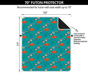 Fish And Jellyfish Pattern Print Futon Protector