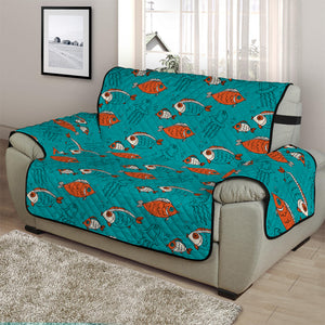 Fish And Jellyfish Pattern Print Half Sofa Protector