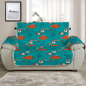 Fish And Jellyfish Pattern Print Half Sofa Protector