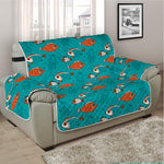 Fish And Jellyfish Pattern Print Half Sofa Protector