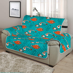 Fish And Jellyfish Pattern Print Half Sofa Protector