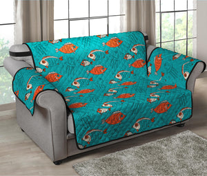 Fish And Jellyfish Pattern Print Loveseat Protector