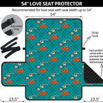 Fish And Jellyfish Pattern Print Loveseat Protector