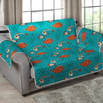 Fish And Jellyfish Pattern Print Loveseat Protector