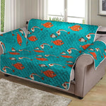 Fish And Jellyfish Pattern Print Loveseat Protector