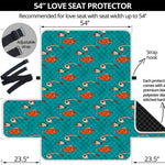 Fish And Jellyfish Pattern Print Loveseat Protector