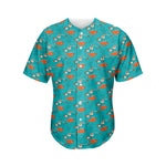 Fish And Jellyfish Pattern Print Men's Baseball Jersey