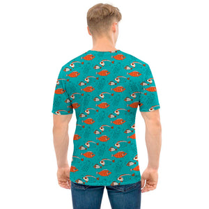 Fish And Jellyfish Pattern Print Men's T-Shirt