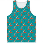 Fish And Jellyfish Pattern Print Men's Tank Top