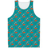 Fish And Jellyfish Pattern Print Men's Tank Top