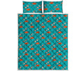 Fish And Jellyfish Pattern Print Quilt Bed Set