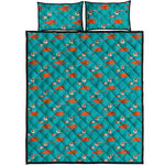 Fish And Jellyfish Pattern Print Quilt Bed Set