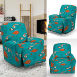 Fish And Jellyfish Pattern Print Recliner Slipcover