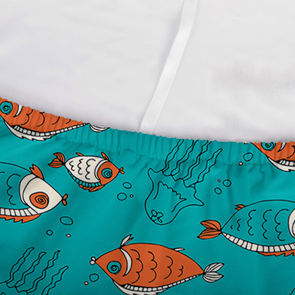 Fish And Jellyfish Pattern Print Sofa Cover