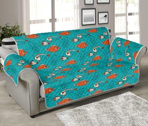 Fish And Jellyfish Pattern Print Sofa Protector