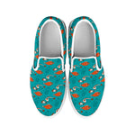 Fish And Jellyfish Pattern Print White Slip On Shoes