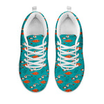 Fish And Jellyfish Pattern Print White Sneakers