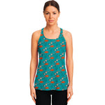 Fish And Jellyfish Pattern Print Women's Racerback Tank Top