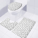 Fish Hook Pattern Print 3 Piece Bath Mat Set