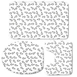 Fish Hook Pattern Print 3 Piece Bath Mat Set