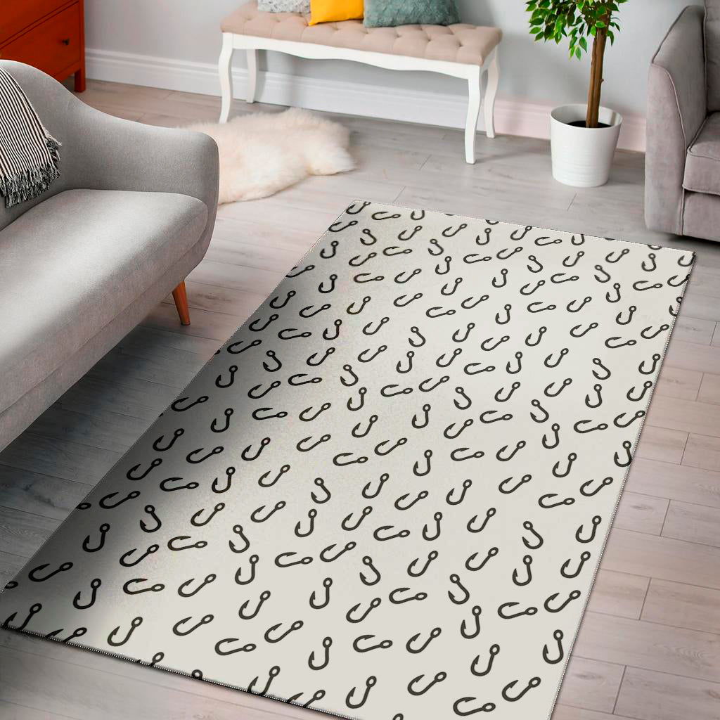 Fish Hook Pattern Print Area Rug