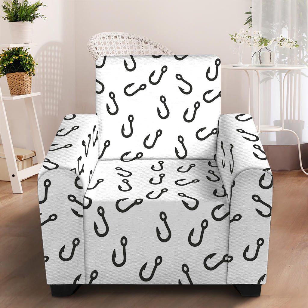 Fish Hook Pattern Print Armchair Slipcover