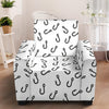 Fish Hook Pattern Print Armchair Slipcover